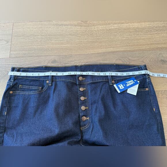 NWT Lands’ End Recover High Rise Button Front Kick Flare Crop Jeans Size 26W - Picture 10 of 12